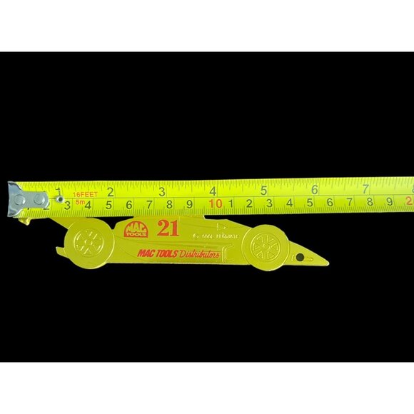 Vintage Rare Mac Tools Distributor Yellow Gold Race Car Key Ring Bottle Opener - Picture 4 of 4